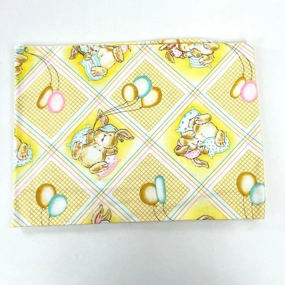 Dundee Receiving Swaddle Blanket Sleeping Bunny Rabbits Yellow 29